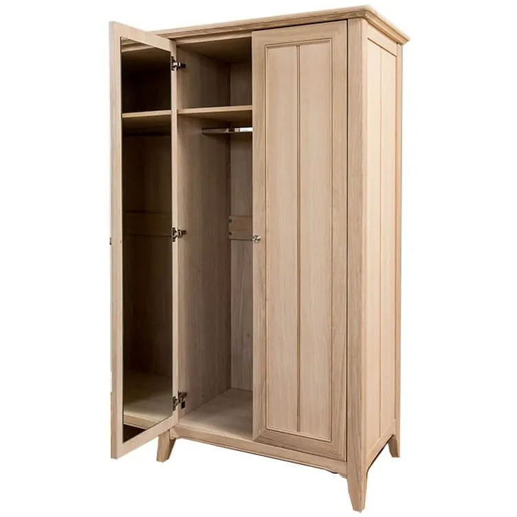 New England Oak All Hanging Wardrobe Open View