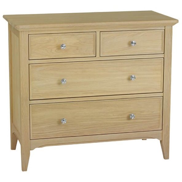 snuginteriors New England Oak Chest of Drawers - 2+2 Drawer