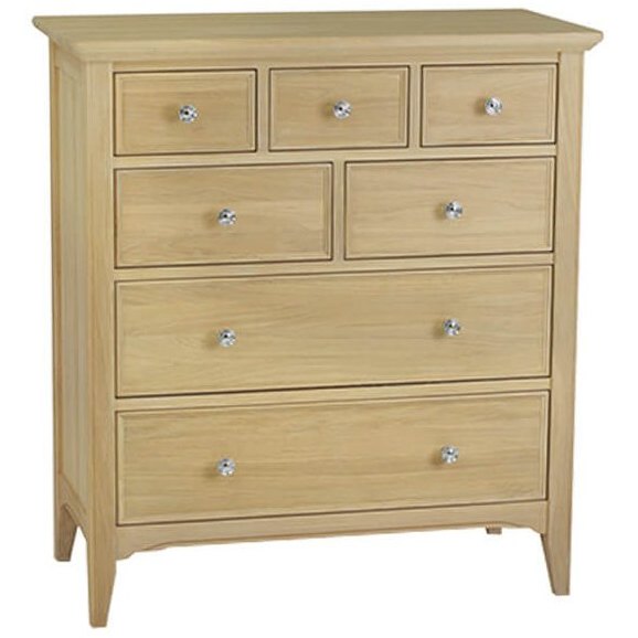New England Oak Tall Chest of Drawers - 7 Drawer