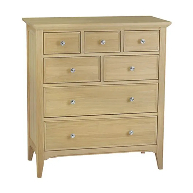New England Oak Tall Chest of Drawers - 7 Drawer