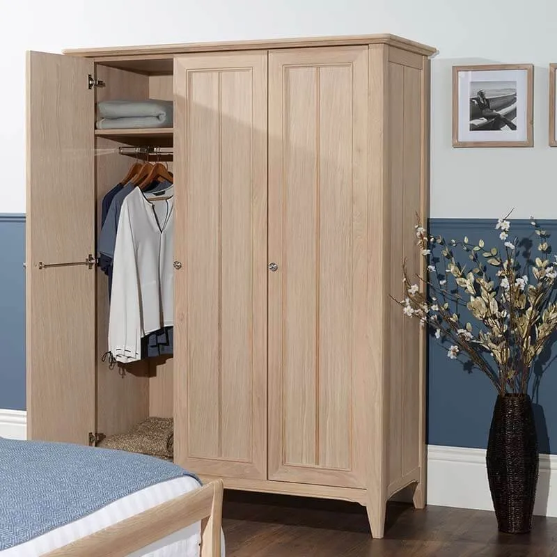 New England Oak Wardrobe Triple