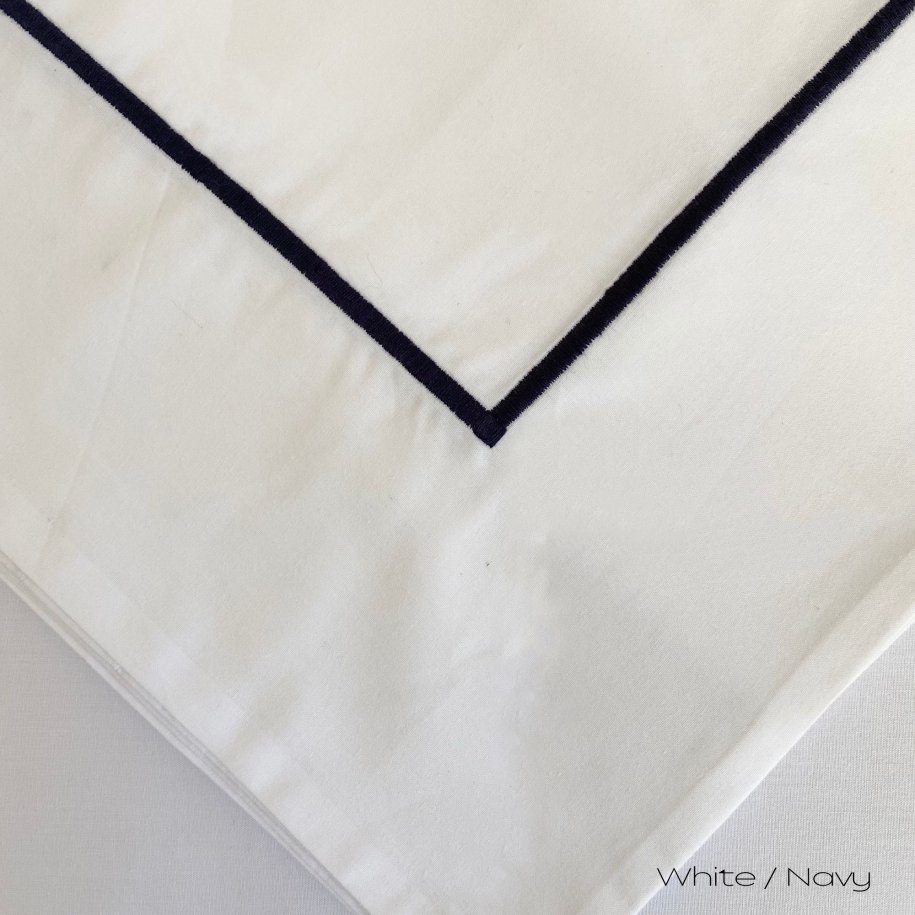 Savile linen white Navy