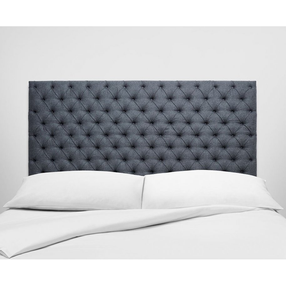 Vispring Aldo Headboard upholstered in grey fabric