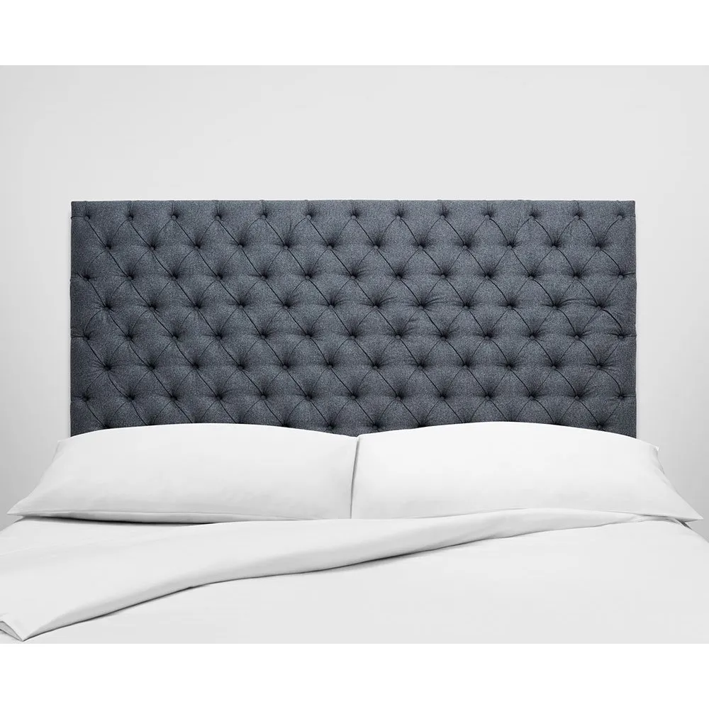 Vispring Aldo Headboard upholstered in grey fabric