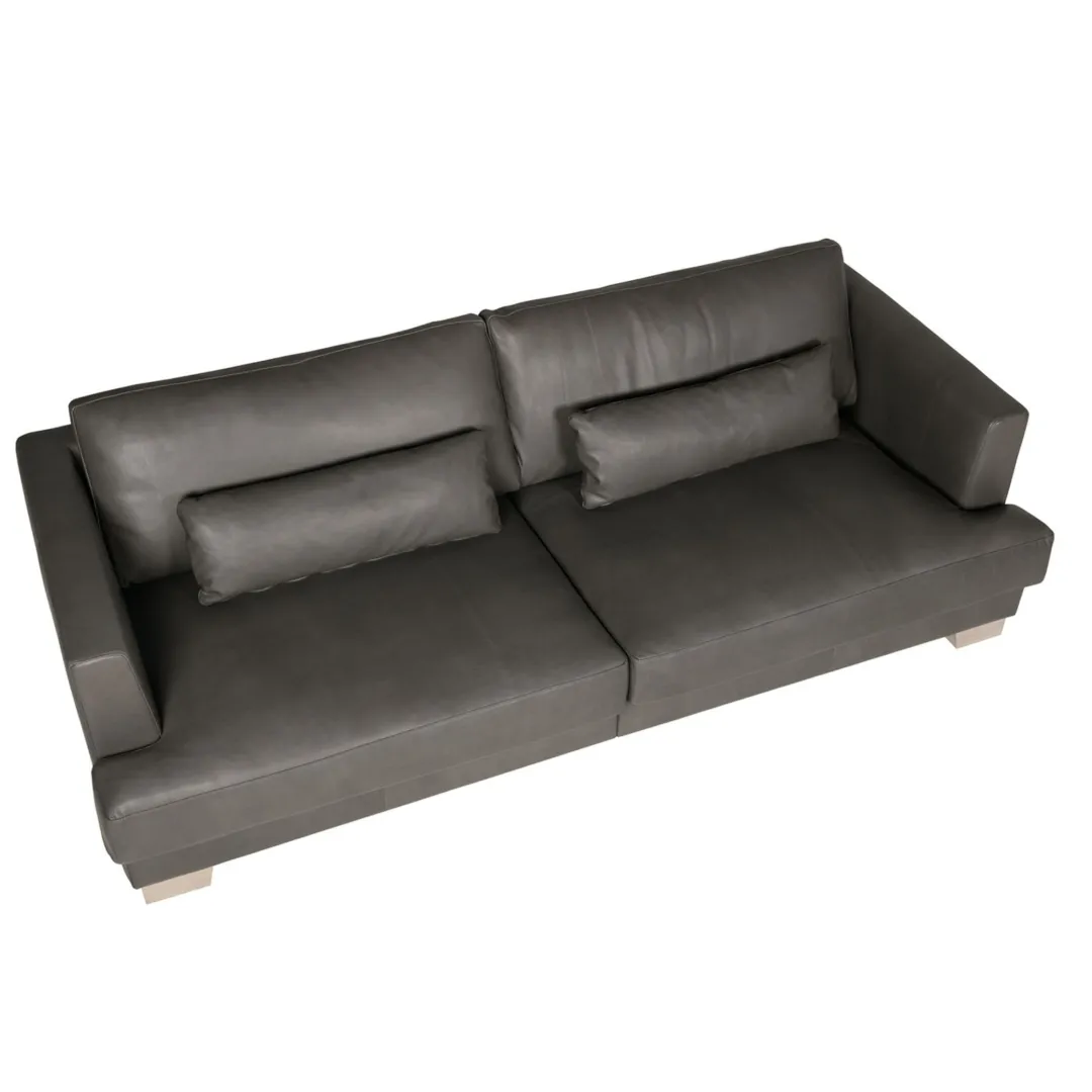 Brandon 3 seater aniline grey top view