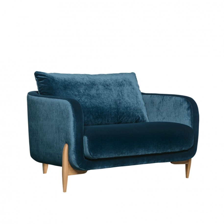 Sits Jenny Armchair Velvet Navy Blue side view