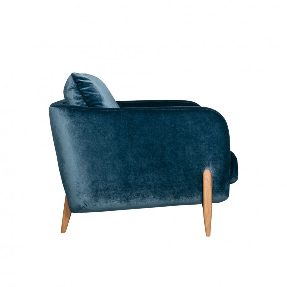 Sits Jenny Armchair Velvet Navy Blue side view