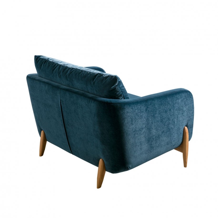 Sits Jenny Armchair Velvet Navy Blue back view