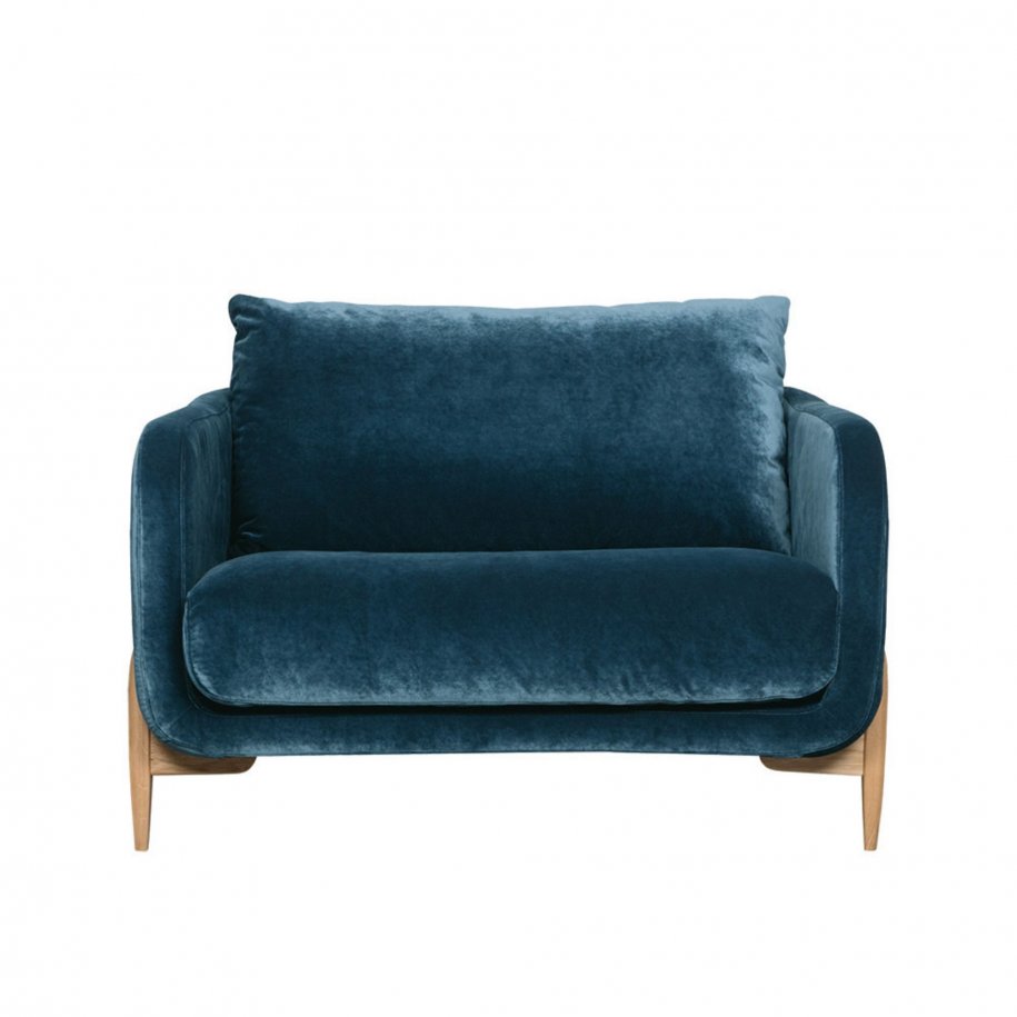 Sits Jenny Armchair Wide Velvet Navy Blue front facing