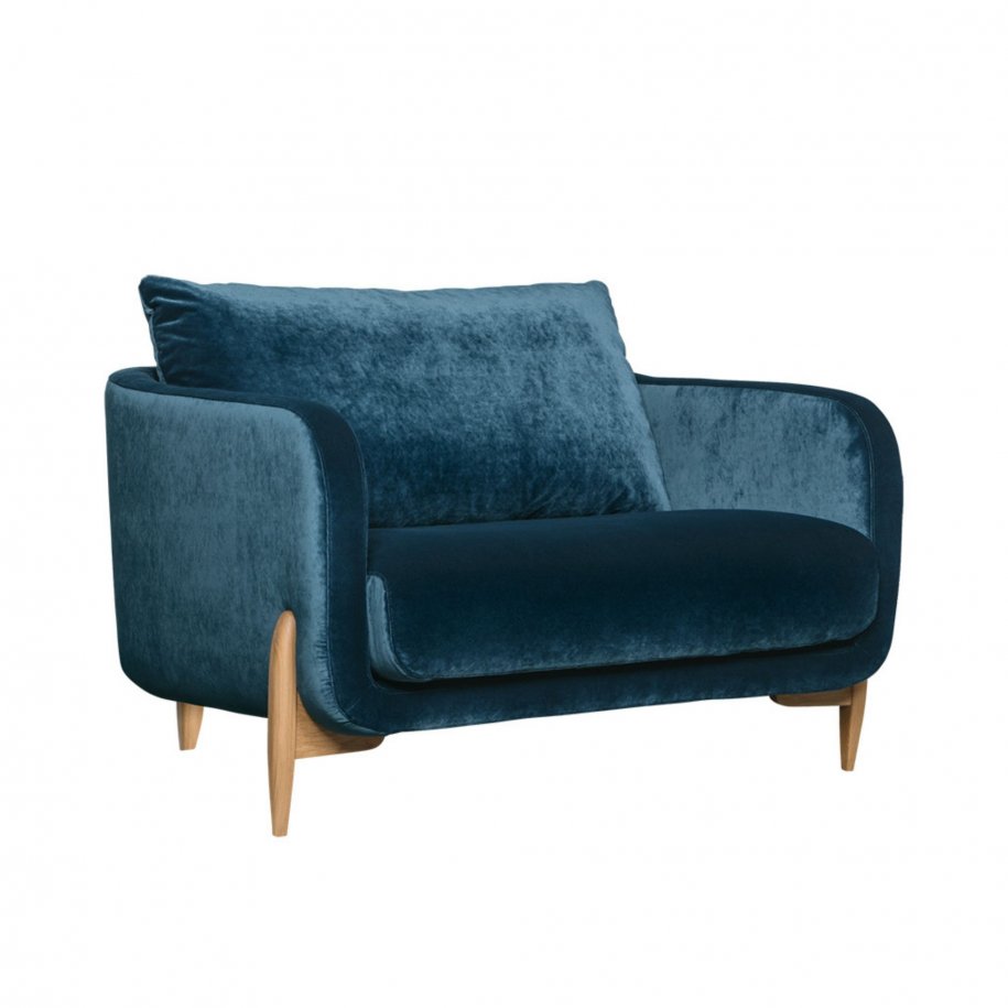 Sits Jenny Armchair Wide Velvet Navy Blue