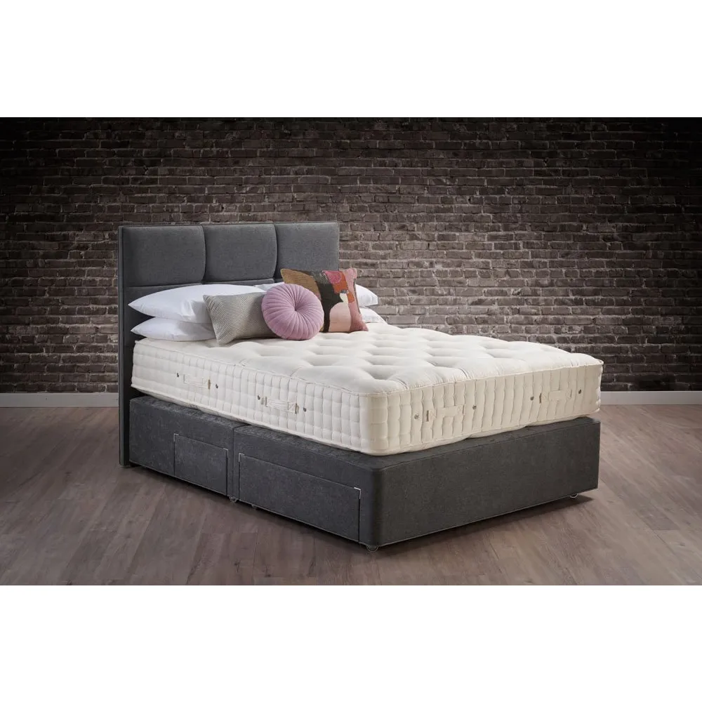 Wool Origins 10 Mattress and Grey Divan with Headboard