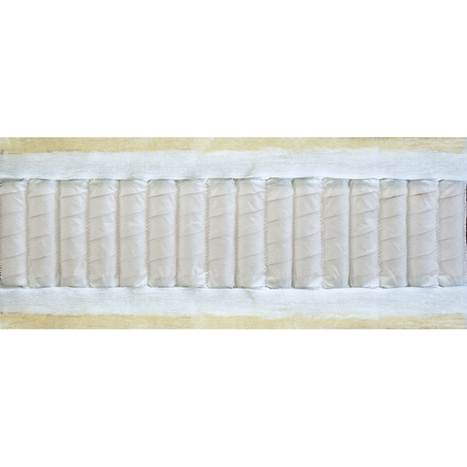 Cross-section of the Hypnos Orthos Origins 6 mattress showing pocket springs and layer of upholstery fillings.