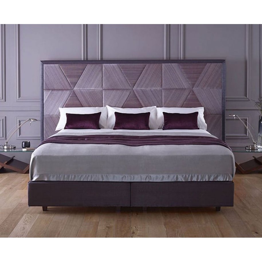 Vispring Berkeley Headboard with low divan, dressed bed