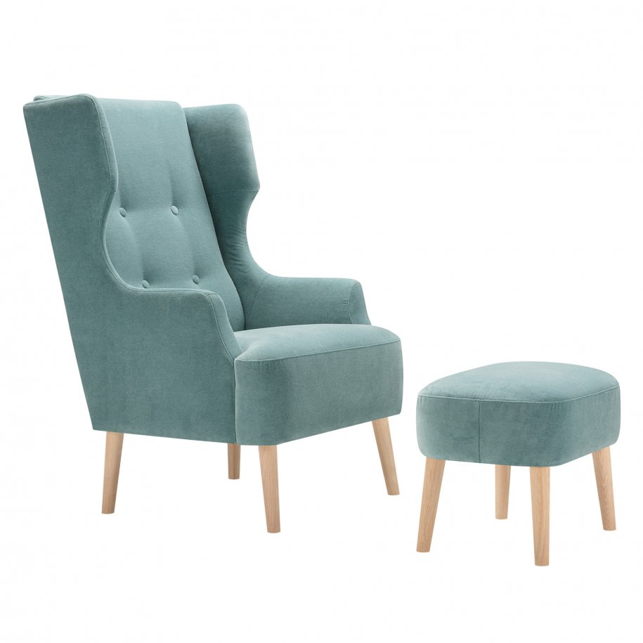 Sits Play footstool with armchair Malibu Velvet Turquiose