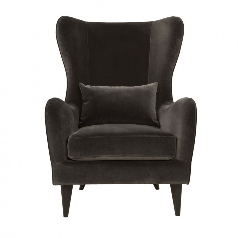 Sits Greta Armchair Classic Velvet Antracite front View