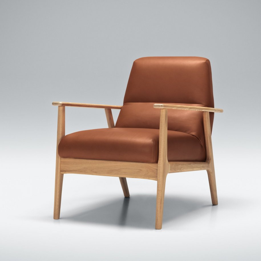 Sits Jack Armchair Aniline Cognac side View