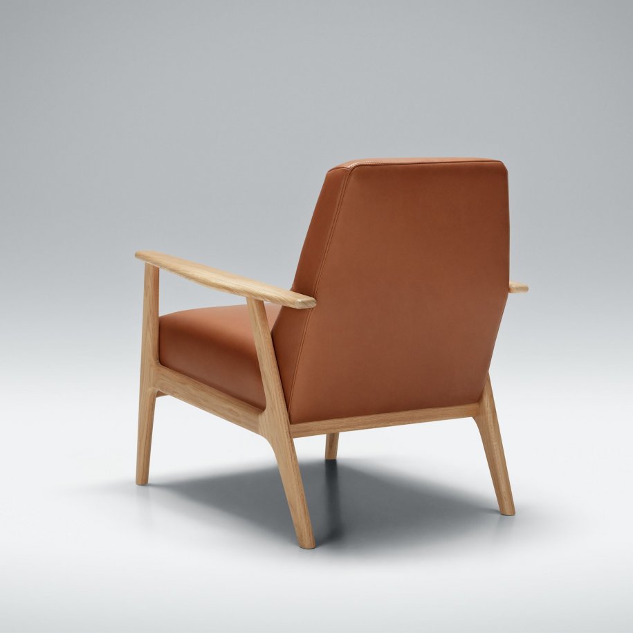 Sits Jack Armchair Aniline Cognac back View