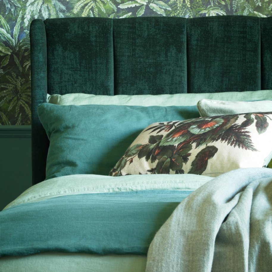 Hypnos Pillow Top Elite Faded Max Emerald Marie headboard