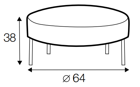 Alex Round Footstool Dimensions