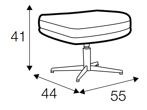 Amy Swivel Footstool Dimensions