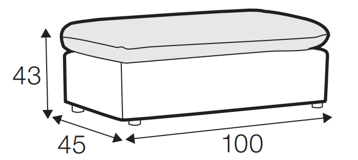 Bonnie Footstool Dimensions