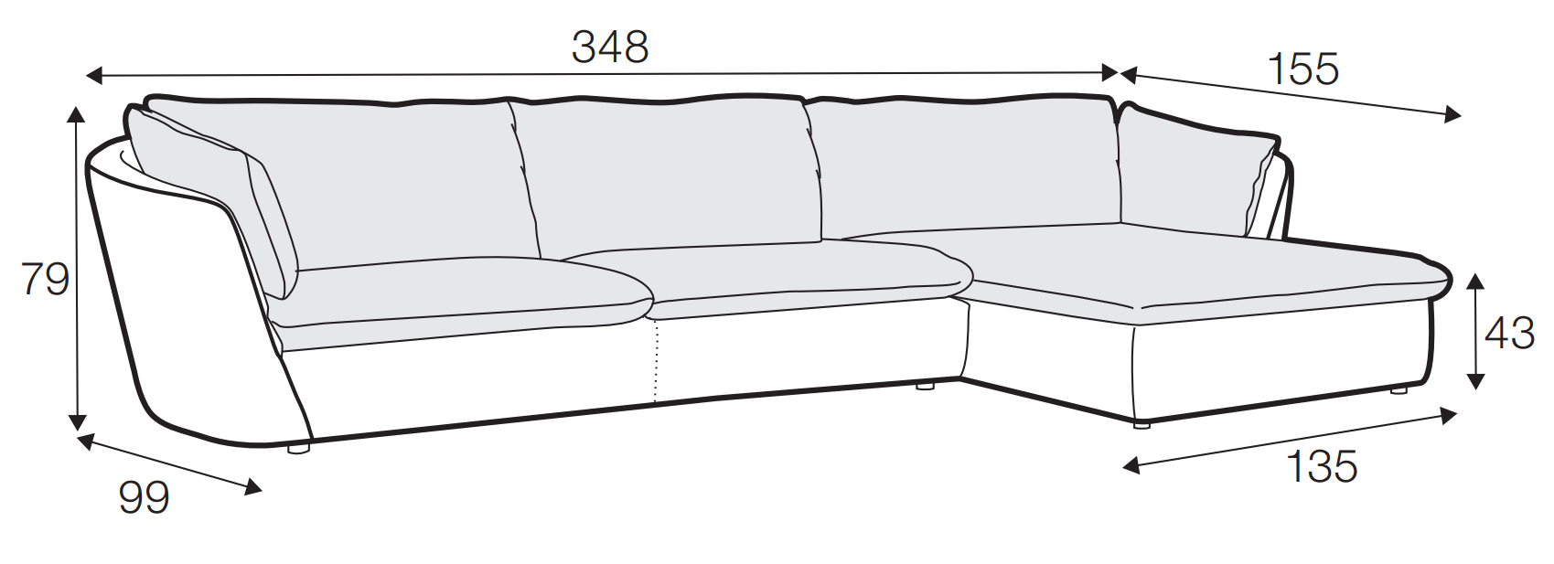 Bonnie Set 2 Chaise Sofa