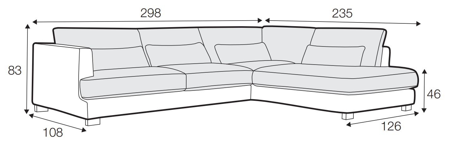 Brandon 2 Seater Corner Sofa