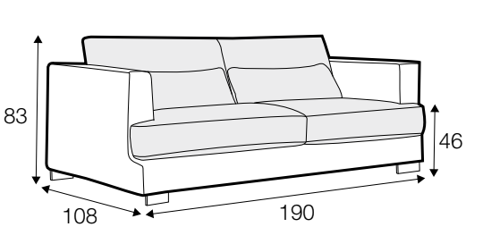 Brandon 2 Seater Sofa Dimensions