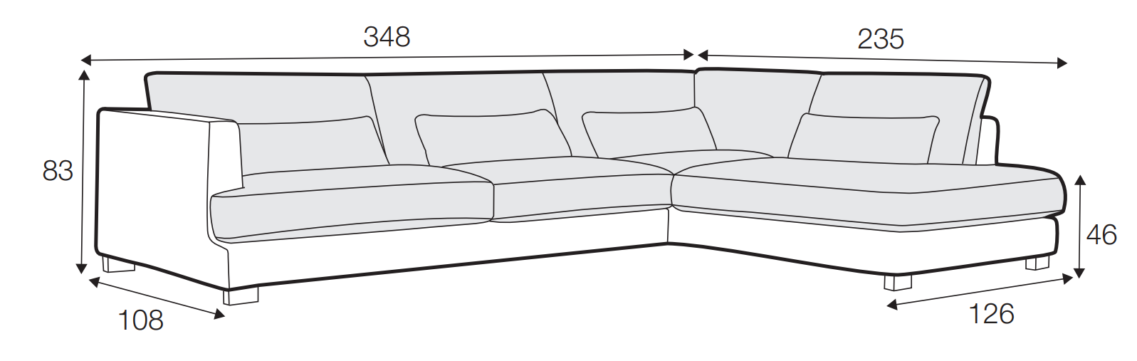 Brandon 3 Seater Corner Sofa