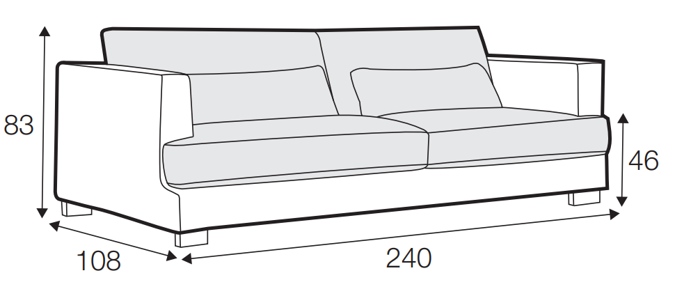 Brandon 3 Seater Sofa Dimensions