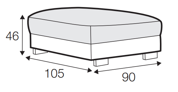 Brandon Footstool Medium Dimensions