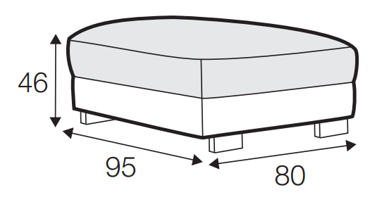 Brandon Footstool Small Dimensions