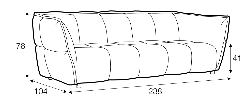 Clyde 3 Seater Dimensions