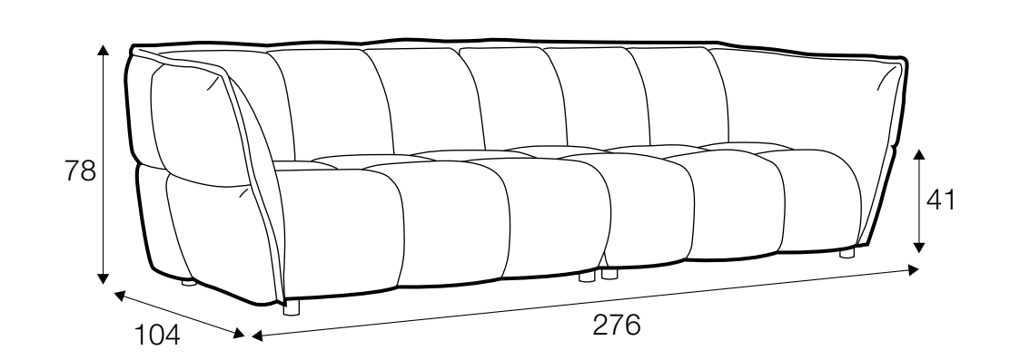 Clyde 4 Seater Dimensions