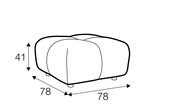 Clyde footstool Dimensions