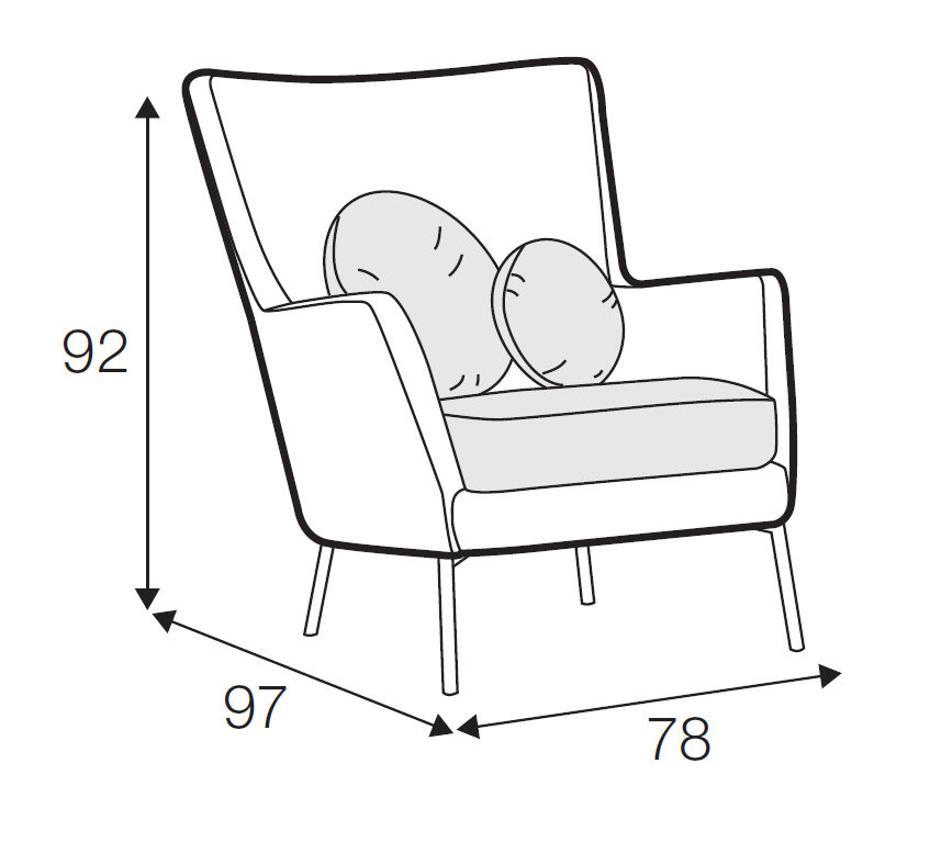 Disa armchair dimensions