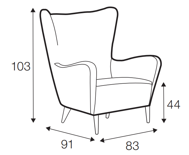 Elsa Armchair Dimensions