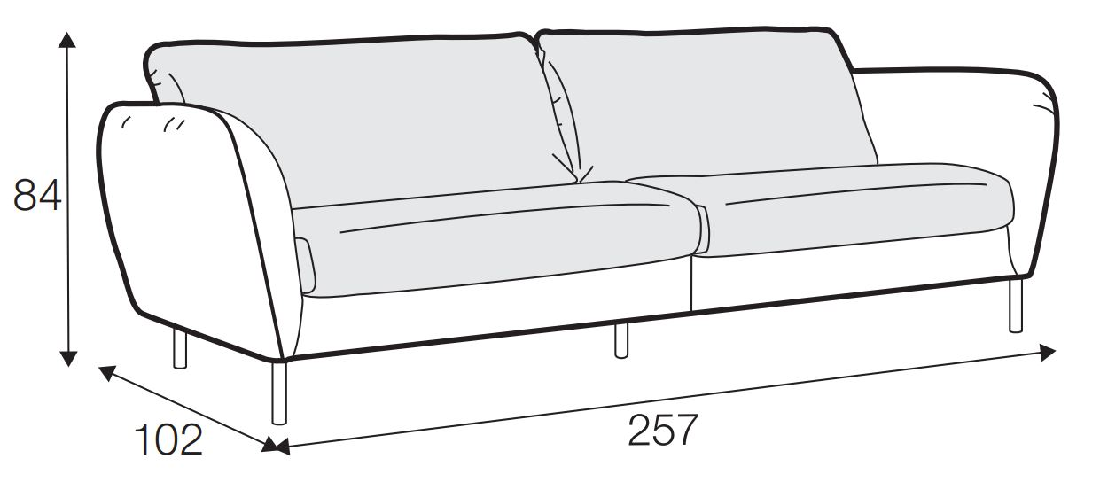 Emma 3 Seater XL Divided Sofa Specifications