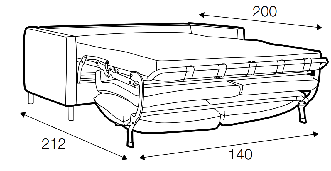 Felix 3 Seater Sofa Bed Extended