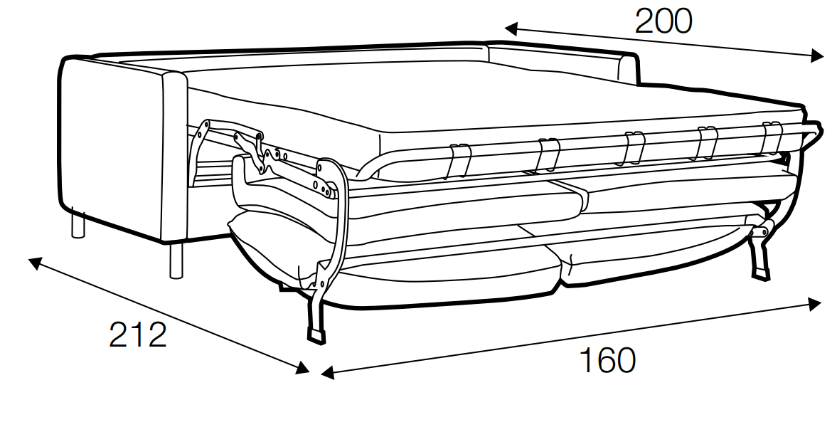 Felix 4 Seater Sofa Bed Extended