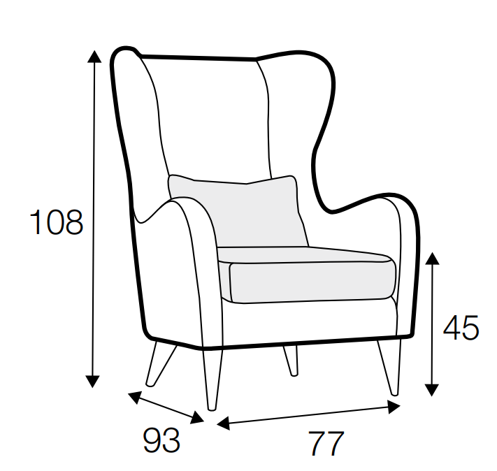 Greta Armchair Dimensions