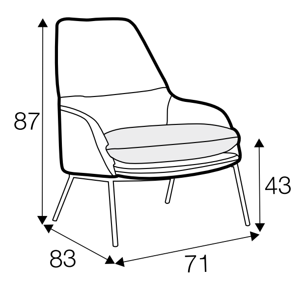 Holly Armchair Dimensions