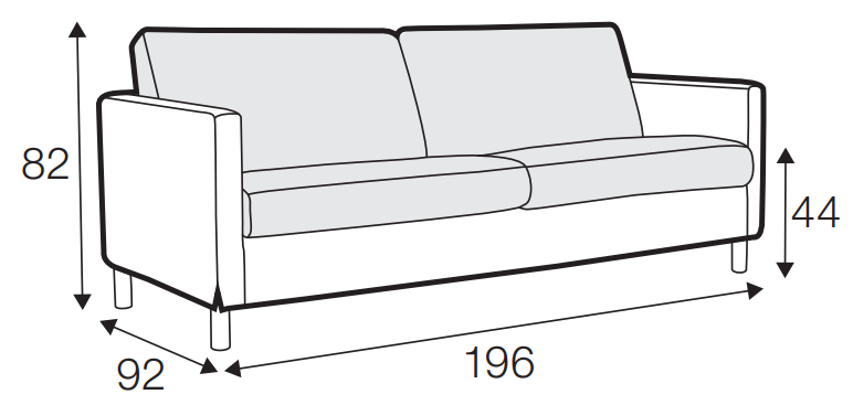 Impulse 2.5 Seater Sofa Dimensions