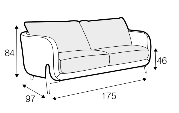 Jenny 2 seater Dimensions
