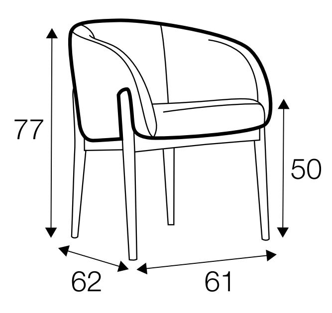 Jenny Bistro Armchair Dimensions