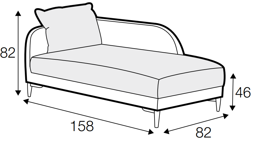 Jenny Chaiselongue Dimensions