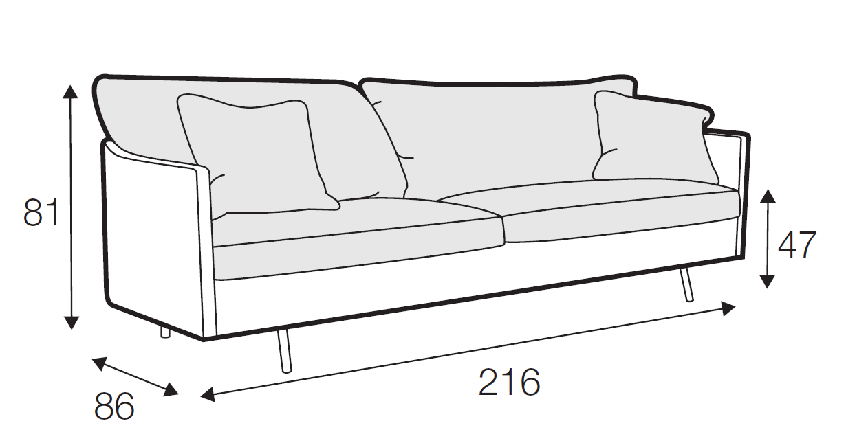 Julia 3 Seater Dimensions