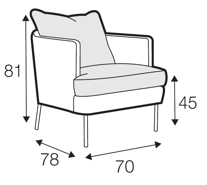 Julia Armchair Dimensions