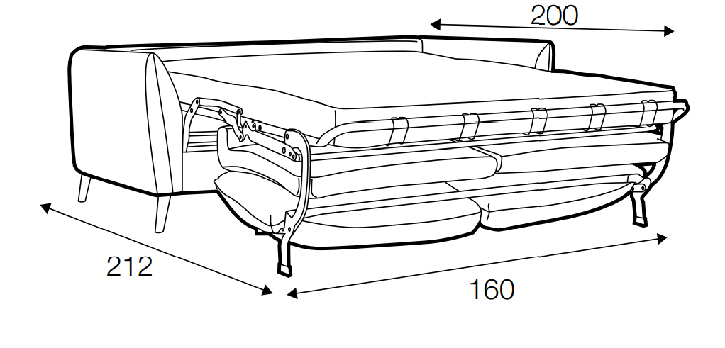 Lucy 4 Seater Sofa Bed Extended