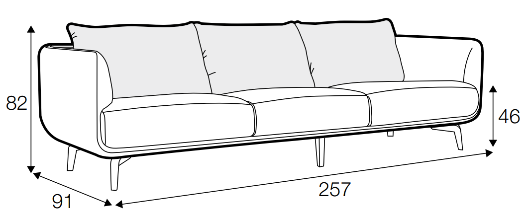 Sits Moa 4 Seater Dimensions